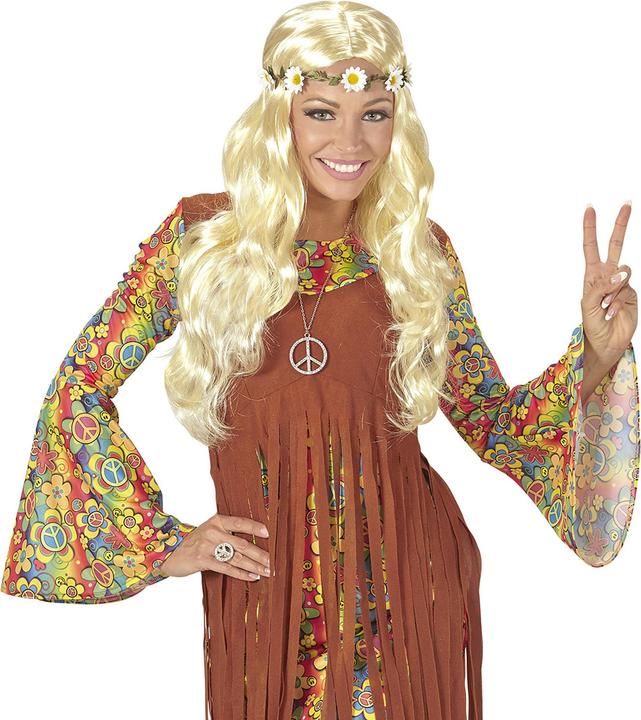 Produktbild Widmann Blonde Perücke für Damen mit Blumenstirnband