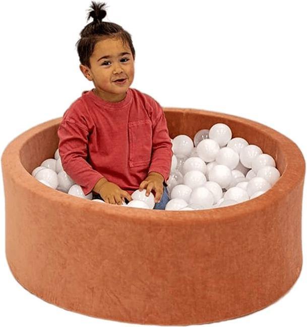 Image du produit Activity Board Waldorf Baby Round Ball Bath 90x30cm with 200 Balls, Gift Ball Bath - Marsala Velvet