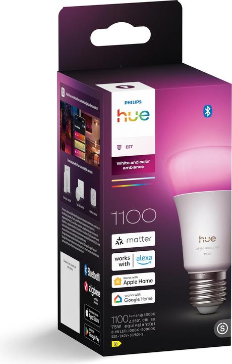 Image du produit Philips Hue A60 - A60 pre - 1100 - 1-pak (E27, 8.10 W, 1100 lm, 1 x, D)
