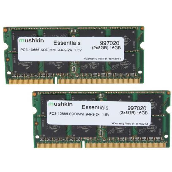Mushkin Essentials 997020 (2 x 8GB, 1333 MHz, DDR3-RAM, SO-DIMM), RAM, Grün