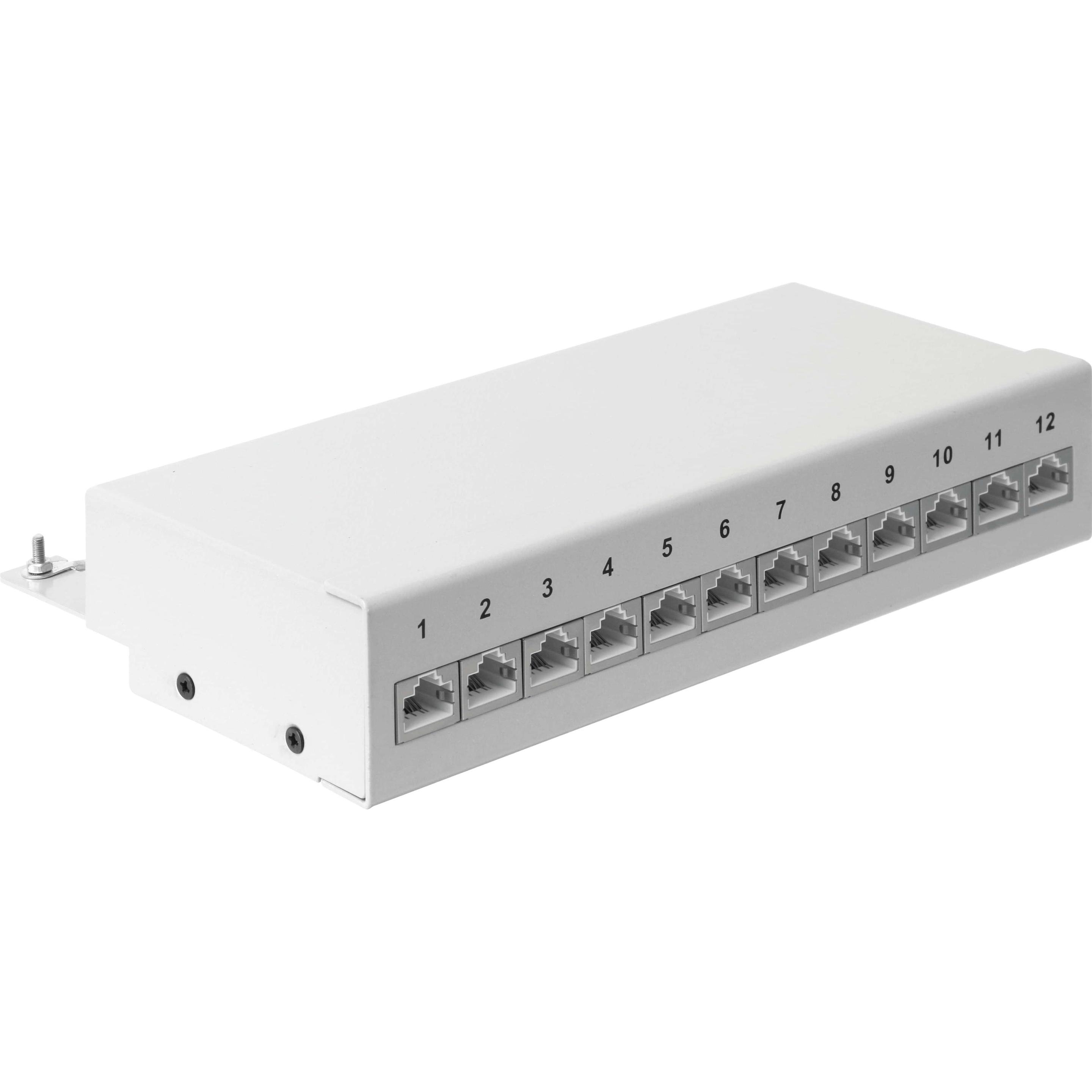 Red4Power CAT.6a Patchpanel R4-N111G, 12-fach, grau, Server Zubehör, Grau