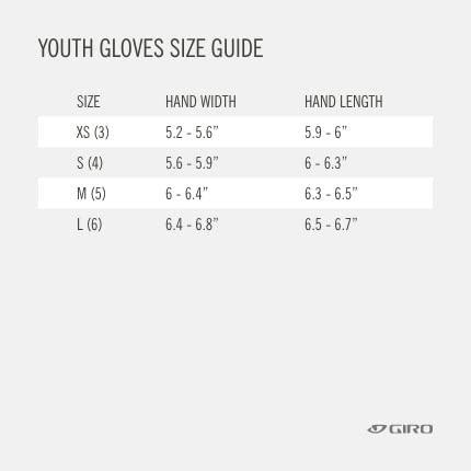 Nährwerte und Zutaten Giro Bravo Junior Glove (XS)