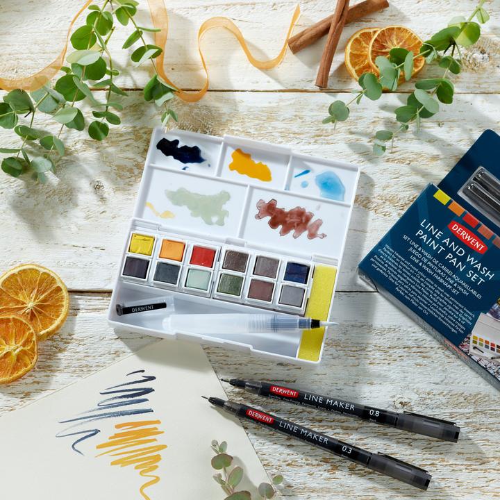 Actual product image Derwent Line & wash paint pan set (12x)