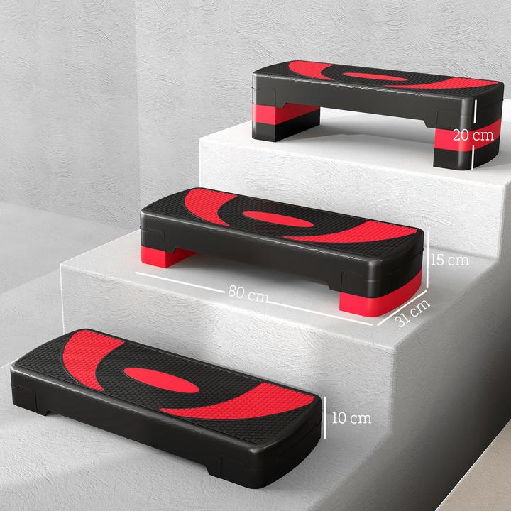 Actual product image Homcom Steppbrett Kunststoff Schwarz+Rot