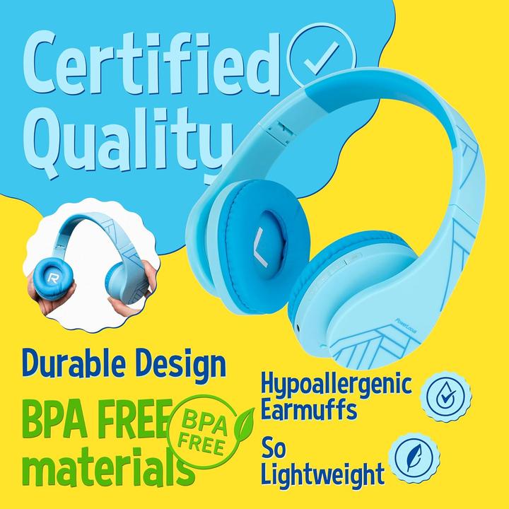 Produktbild PowerLocus Wireless Headphones for kids P2 (blue)