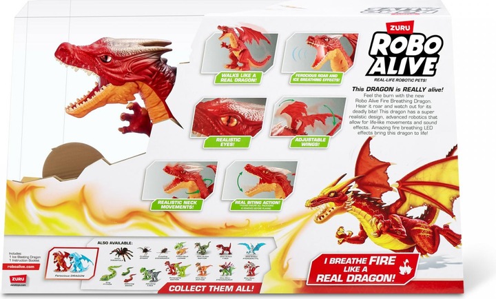 Image du produit Zuru Robo Alive Ferocious Roaring Dragon Jouet robotique alimenté par batterie