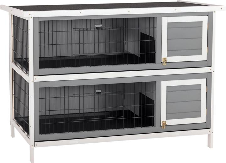 Image du produit PawHut Kaninchenstall Tannenholz Grau