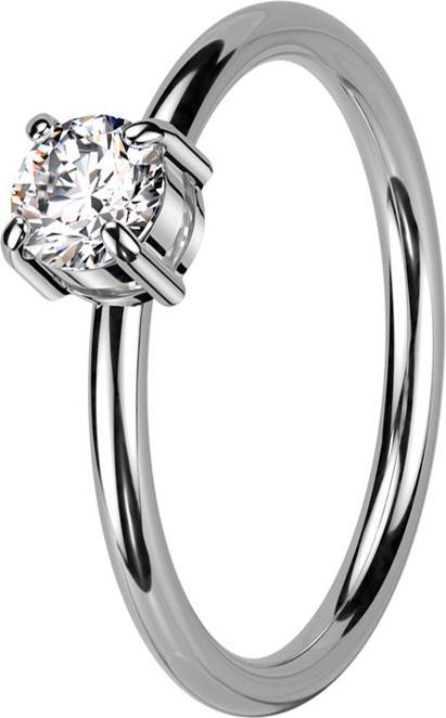 Immagine prodotto Star Piercing Anello in argento con grande cristallo incastonato (61, Acciaio)