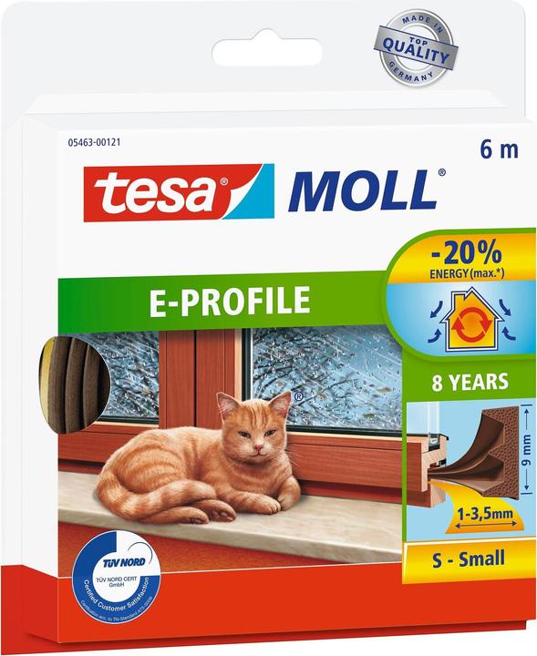 Actual product image tesa tesamoll CLASSIC E-Profil Fensterdichtung, Gummidichtung zum Isolieren