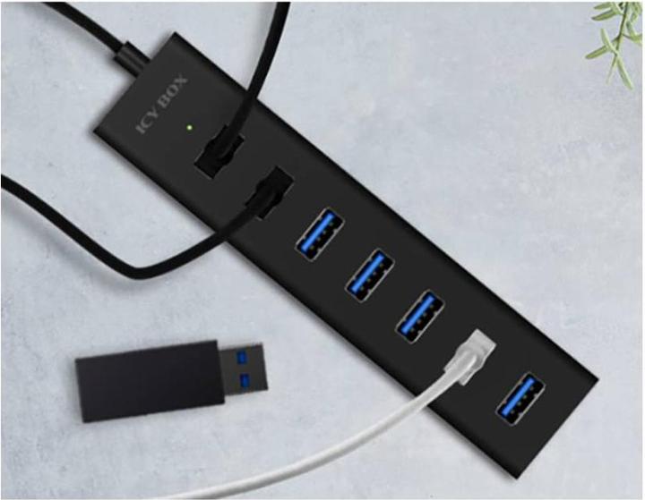 Actual product image Icy Box IB-HUB1700-U3 (USB-A, 7 ports)