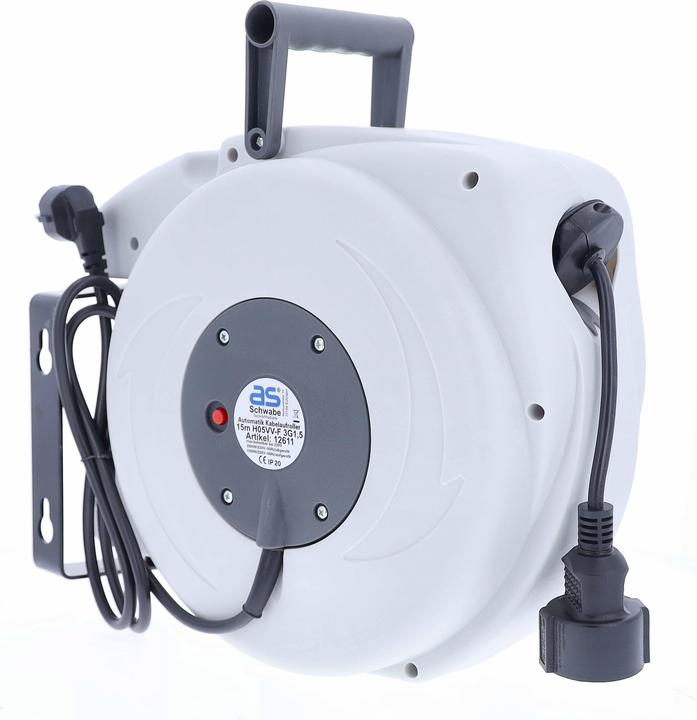 Actual product image As - Schwabe Retractable extension AS-SCHWABE H05VV-F 3G1,5 15m (15 m, 1.50 mm²)