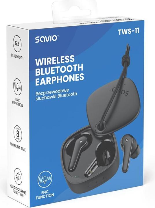 Actual product image Savio TWS-11 (NC, 8 h, Wireless)
