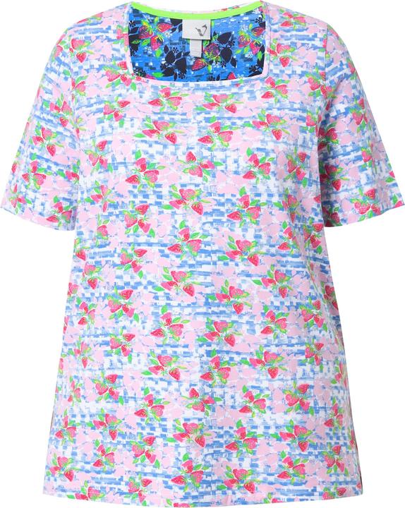 Produktbild Ulla Popken T-Shirt, Erdbeeren, Classic, Carré-Ausschnitt, Halbarm (46, 48)