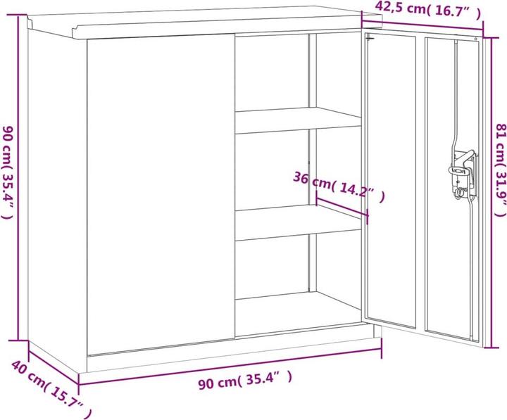 Actual product image vidaXL Bakarne (90 x 40 x 90 cm)