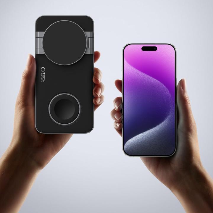 Produktbild Tech-Protect QI15W-A47 MagSafe 3in1 Inductive Charger + USB-C Cable - Black (15 W)