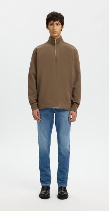 Produktbild Selected Geripptes Half-Zip Langarm-Poloshirt (M)