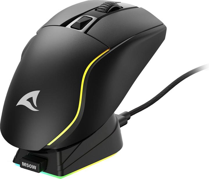 Actual product image Sharkoon SKILLER SGM50W Black (Cable, Wireless)