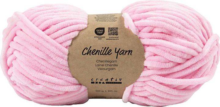 Produktbild Creativ Company Velour Yarn, L: 105 m, needle 5-6, light pink, 100 g/ 1 ball (105 m)