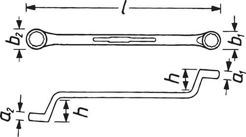 Immagine prodotto HAZET Chiave a doppio anello 630-21X23 ∙ Profilo a doppio esagono esterno ∙ 21 x 23 mm (23 mm, 21 mm)
