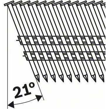 Thumbnail - Bosch Professional Zubehör, Tackerklammern + Tackernägel, Rundkopf-Streifennagel SN21RK 60 2,8 mm, 60 mm, blank, glatt