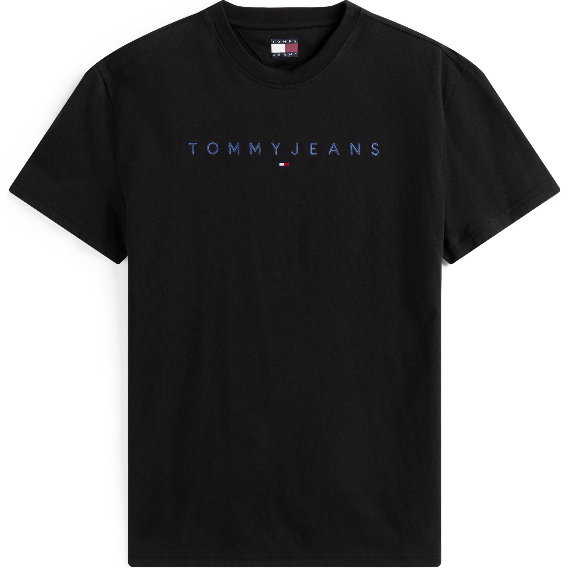 Tommy Jeans, Uomini, Maglietta, Tjm Reg Linear Logo Tee Ext, Nero, (M)