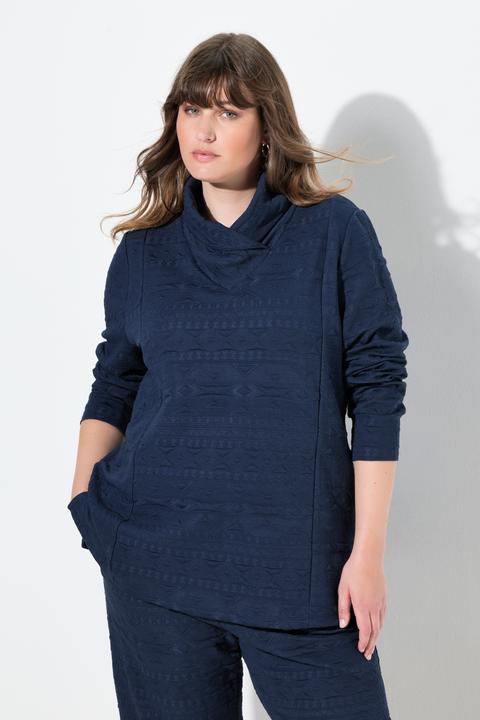 Produktbild Ulla Popken Sweatshirt, Schalkragen, Langarm (54)