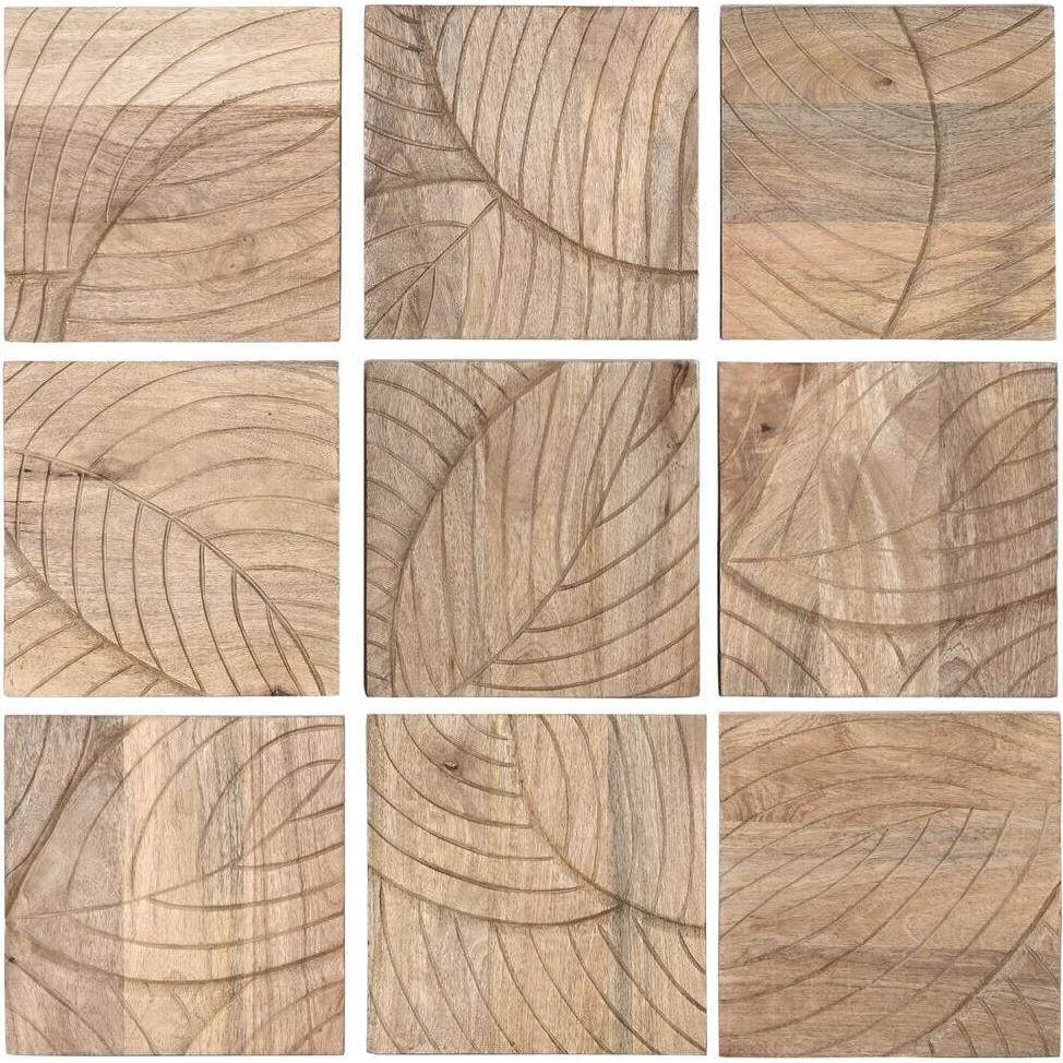 Esprit, Decorazione murale, Wall Decoration Home Natural Modern Leaf of a plant 90 x 3 x 90 cm (9 Pieces)