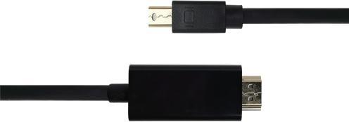 Produktbild Xavax Kabel miniDisplayPort zu HDMI, 4K UHD, 2m, schwarz (HDMI, Mini DP)