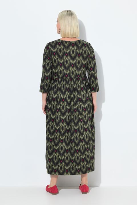 Produktbild Ulla Popken Jersey-Maxikleid, A-Linie, Rundhalsausschnitt, 3/4-Arm (46, 48)