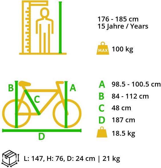 Image du produit Bikestar Vélo de montagne Hardtail (46 cm)