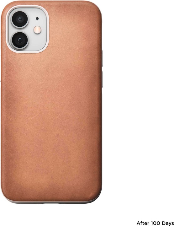 Actual product image Nomad Rugged Case Natural Leather iPhone 12 Mini (Apple iPhone 12 mini)