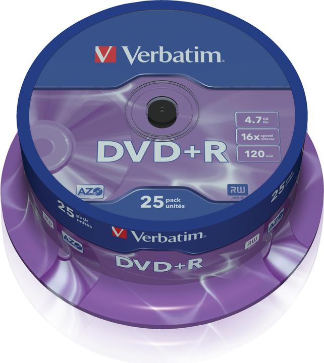 Verbatim DVD+R, 4.7GB, 16x Spindel (25 x)
