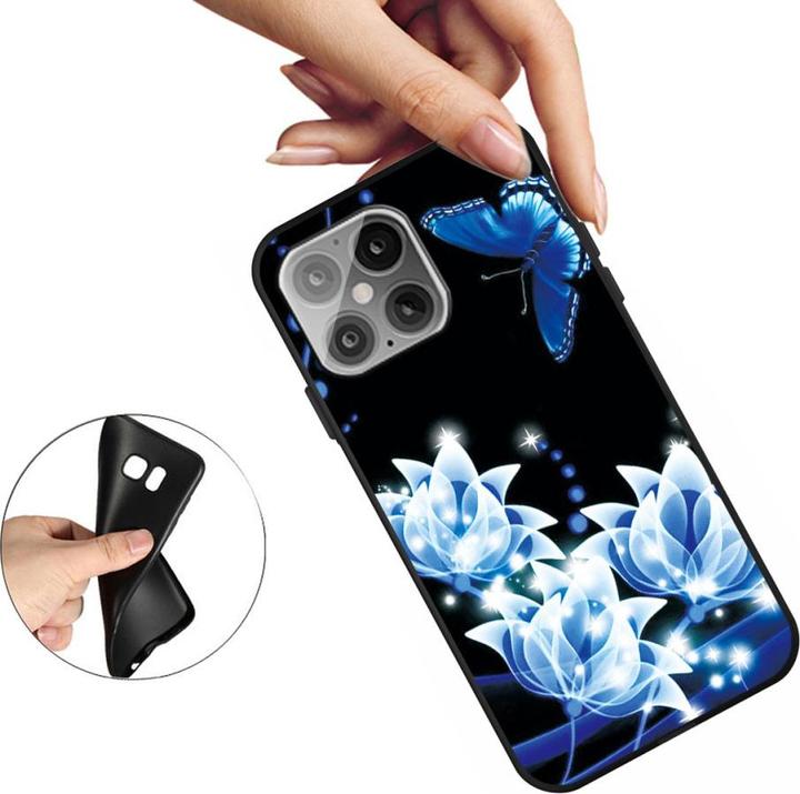 Image du produit Ueli Express iPhone 12 / iPhone 12 Pro Coque fine en caoutchouc TPU Roses bleues (Apple iPhone 12 Pro, Apple iPhone 12)