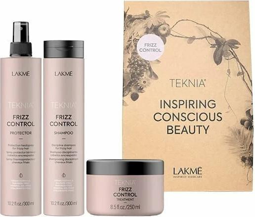 Immagine prodotto Lakmé Lakme TKN Frizz Control Retail Pack: Shampoo 300ml + Trattamento 250ml + Protezione 300ml (300 ml, Shampoo liquido)