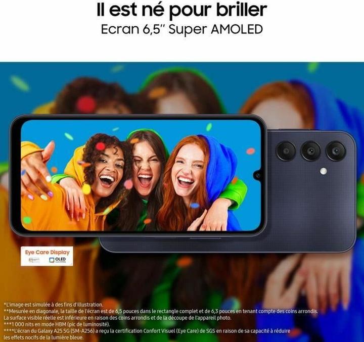 Actual product image Samsung Galaxy A25 (256 GB, Blue Black, 6.50", Hybrid Dual SIM, 5G)