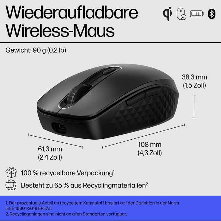 Actual product image HP 690 Rechargeable Wireless Mouse (P) (Wireless)