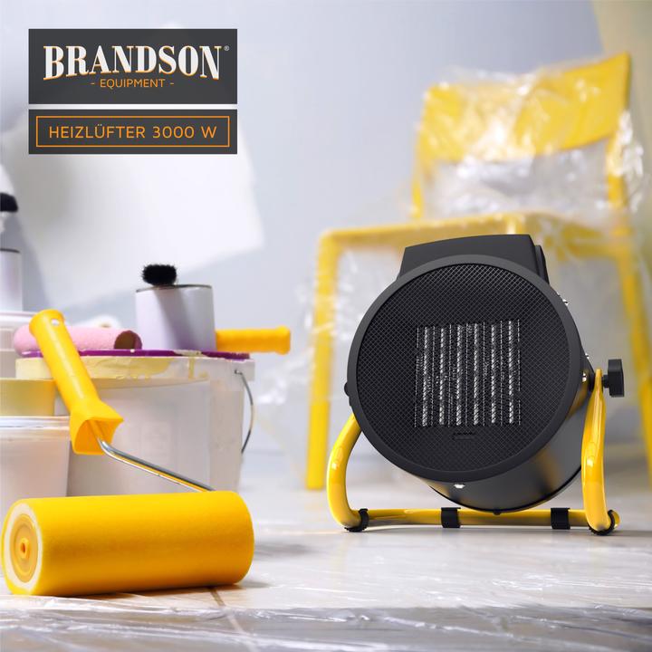 Actual product image Brandson Fan heater 3000 Watt, Fan heater 3 kW, Ceramic electric fan heater for construction site, Ceramic (3000 W)