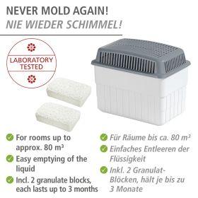 Produktbild Wenko Raumentfeuchter, 2x 1,0 kg (80 m², 72.00 l/24h)