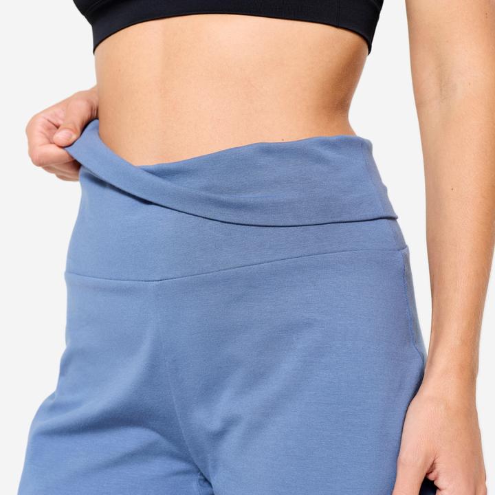Actual product image Kimjaly Yoga Caprihose Damen hoher Bund - kometenblau (3XL)