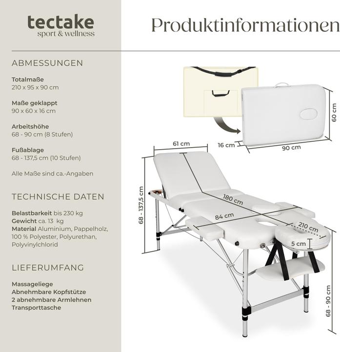 Image du produit tectake Table de massage