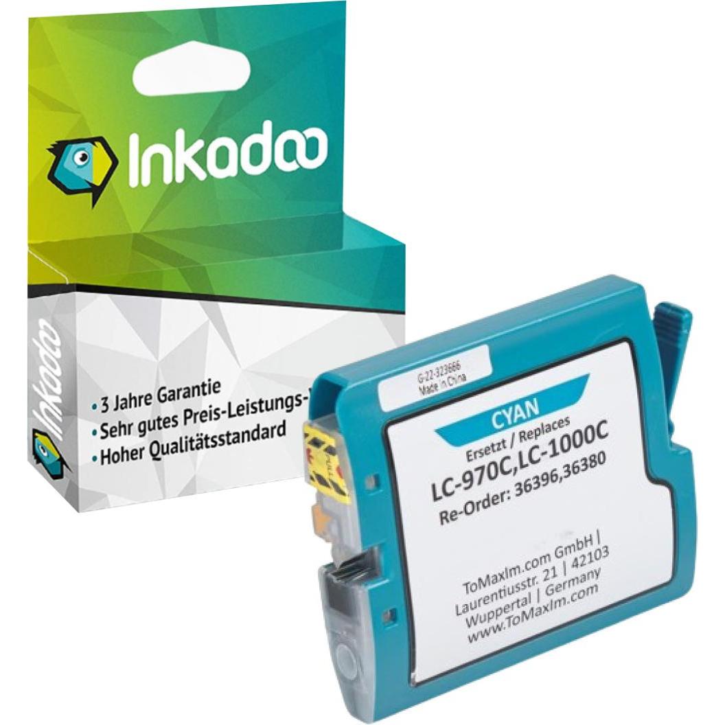 Inkadoo, Druckerpatrone, Druckerpatronen kompatibel zu Brother LC-1000C XXL Tintenpatrone, cyan Cyan (C)