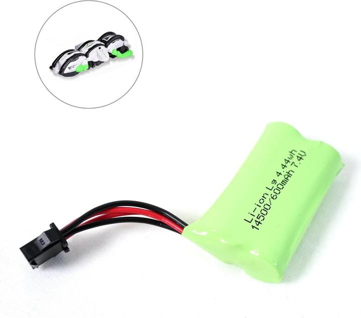 Hermex Lithium-Ionen-Ersatzbatterie für RC Stunt Car Ersatzakku Wechselakku (600 mAh, 7.40 V)
