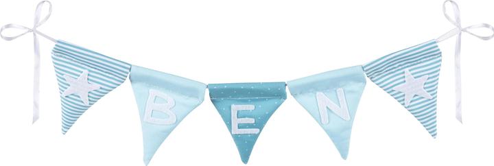 Goki Buchstabenwimpelkette blau mit 10 Wimpeln