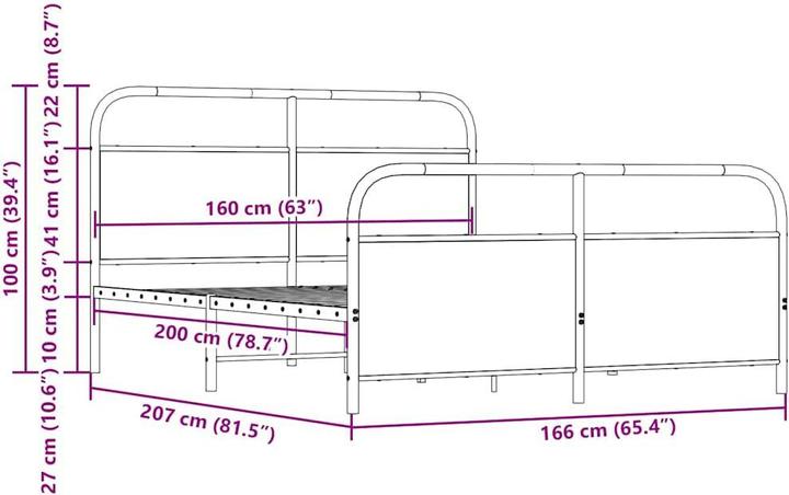 Produktbild vidaXL Bettgestell (160 x 200 cm)