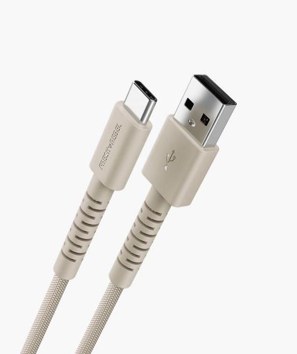 Image du produit Fresh'N Rebel Fresh 'n Rebel USB-A zu USB-C silikon geflochtenes Kabel"FlexWave" 2m, Silky Sand (2 m, 18 W)