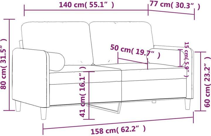 Produktbild vidaXL 2-Sitzer-Sofa (2-Sitzer)