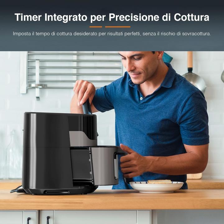 Produktbild Avilia Luftfriteuse mit Fenster, ölfrei, Timer, 1600 W, gesundes Kochen