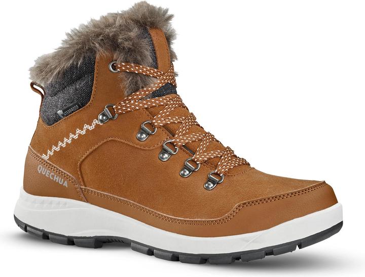 Quechua Winterschuhe SH500 X-Warm halbhoch wasserdicht Rindsleder Damen