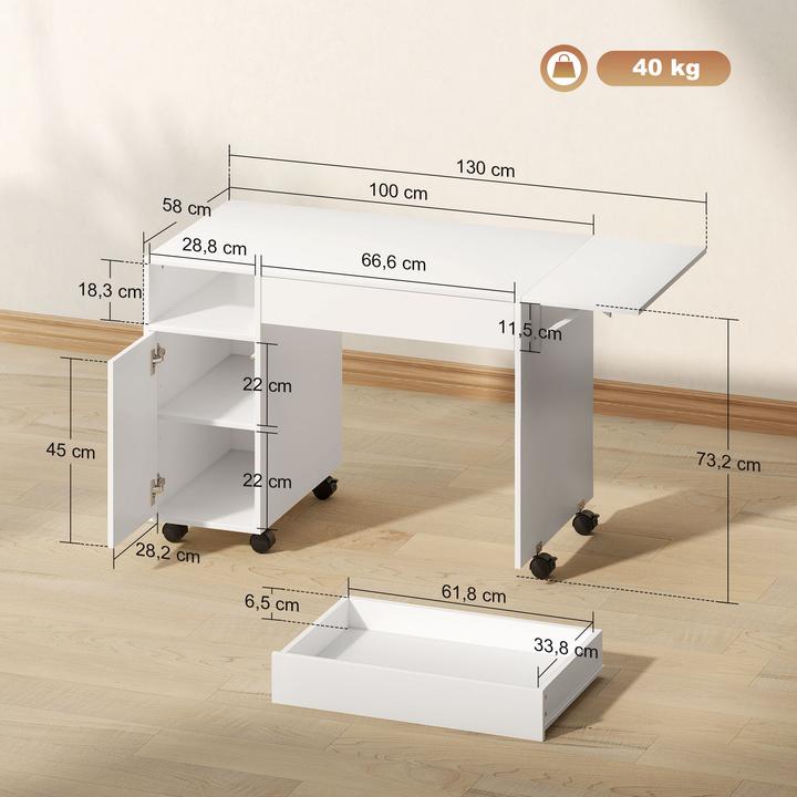 Image du produit Homcom Schreibtisch Spanplatte Weiss