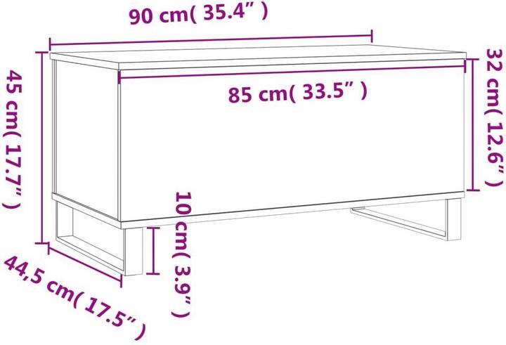 Image du produit vidaXL Couchtisch (90 x 44.50 x 45 cm)